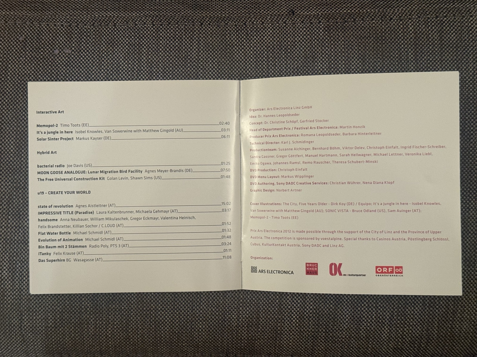 DVD track list (Interactive + Hybrid + u19) + credits