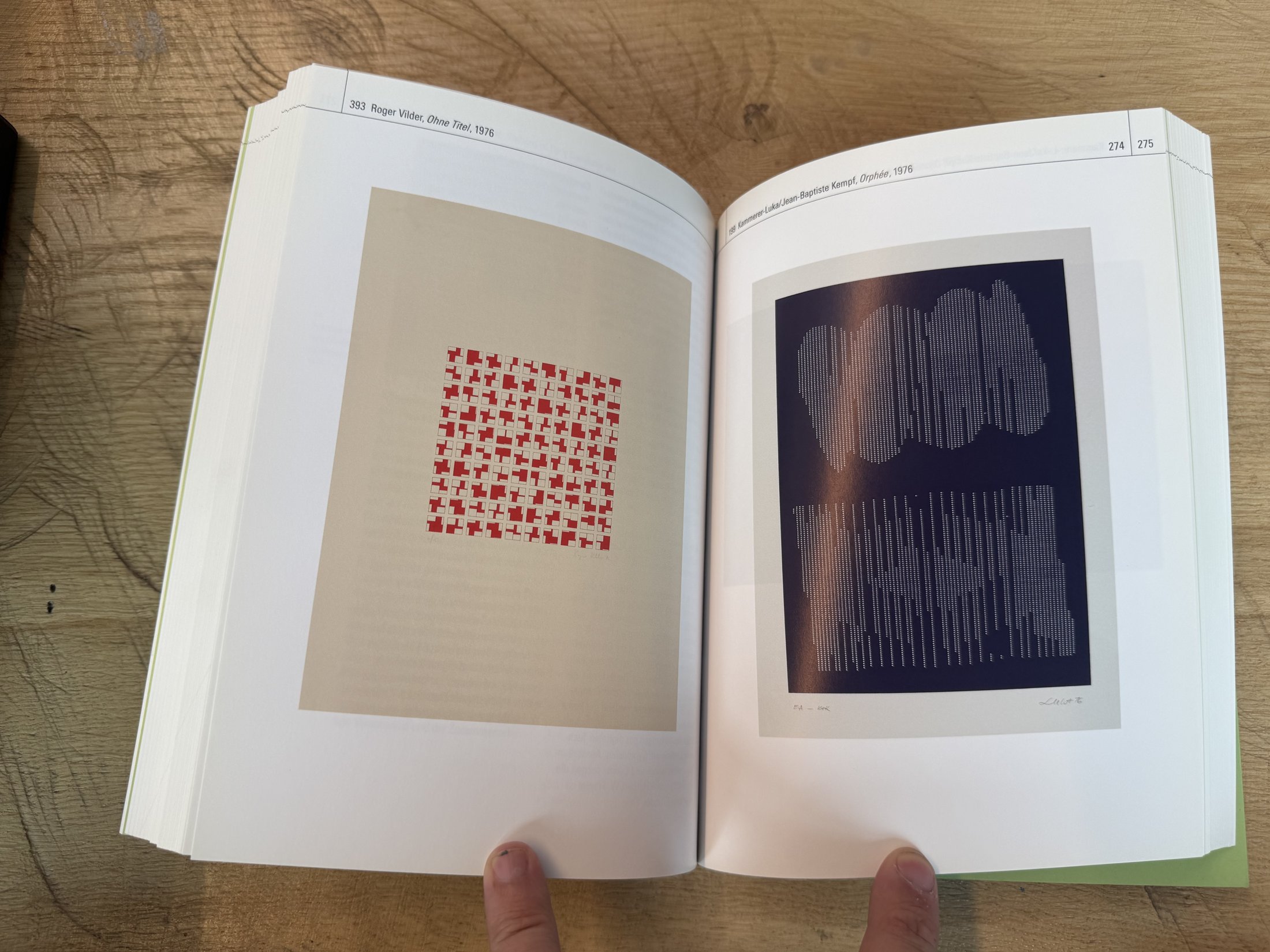 plates pp.274-275: Roger Vilder, 'Ohne Titel' (1976); Kammerer-Luka/Jean-Baptiste Kempf, 'Orphee' (1976)