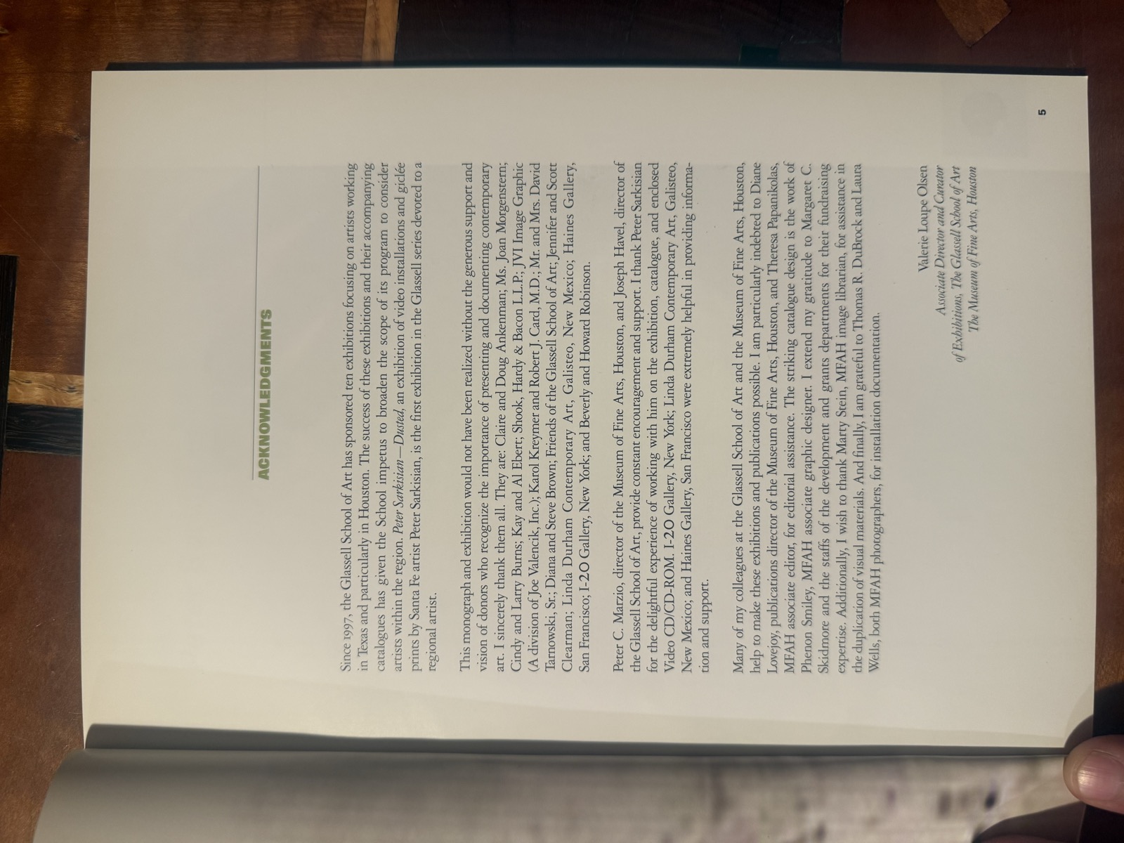 acknowledgments — Valerie Loupe Olsen