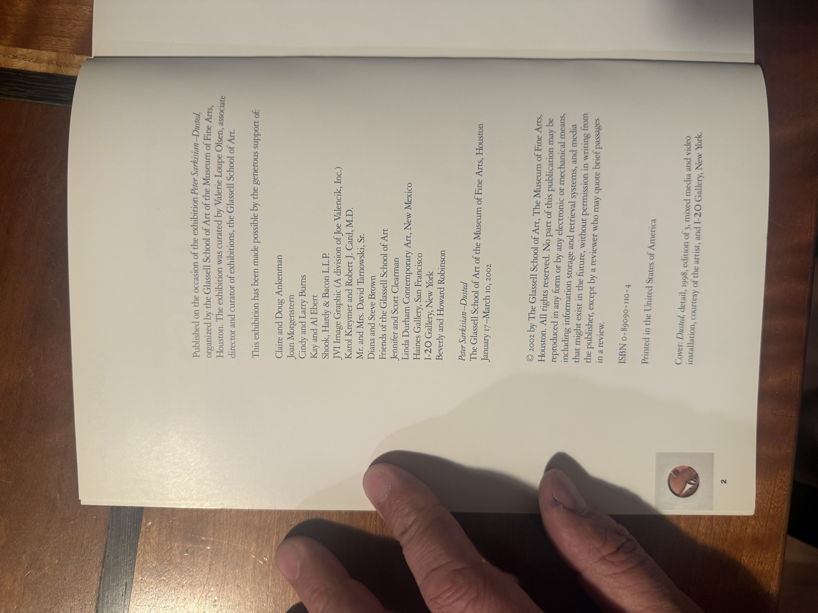 colophon (ISBN 0-89090-110-4)