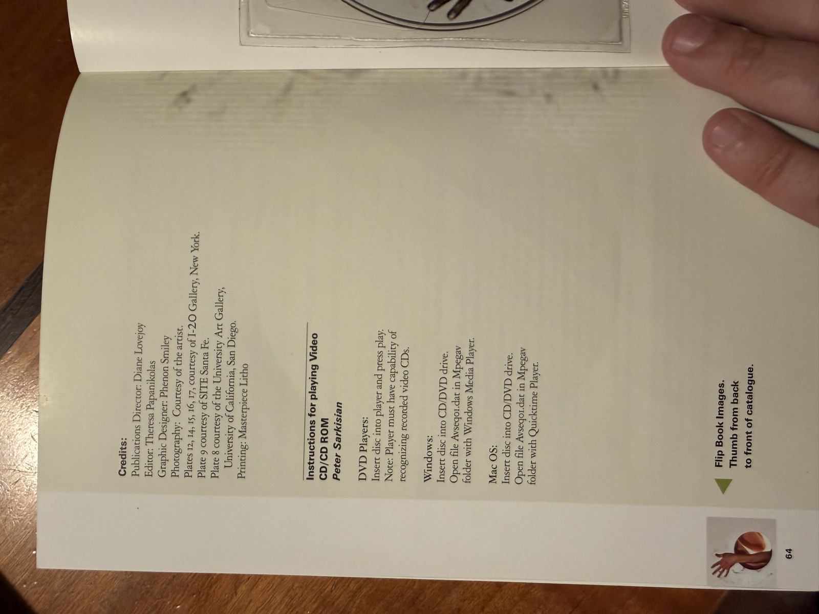 credits + disc sleeve (page 64)