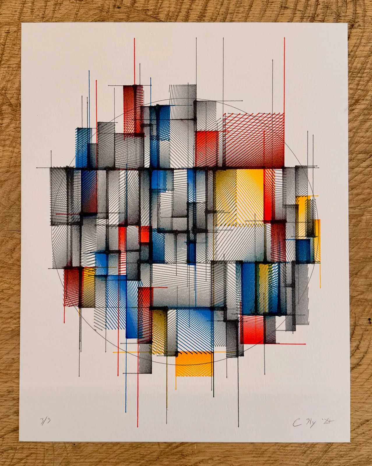 ma151 - tectonic 1.1 × 2 (signed and dated) ⅔ & 3/3 by Chris Bly