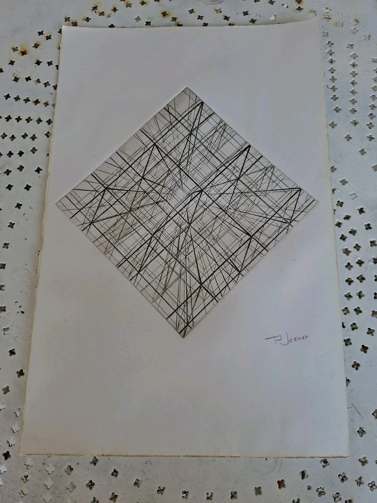 Mathematical Lithograph by Patrice Jeener