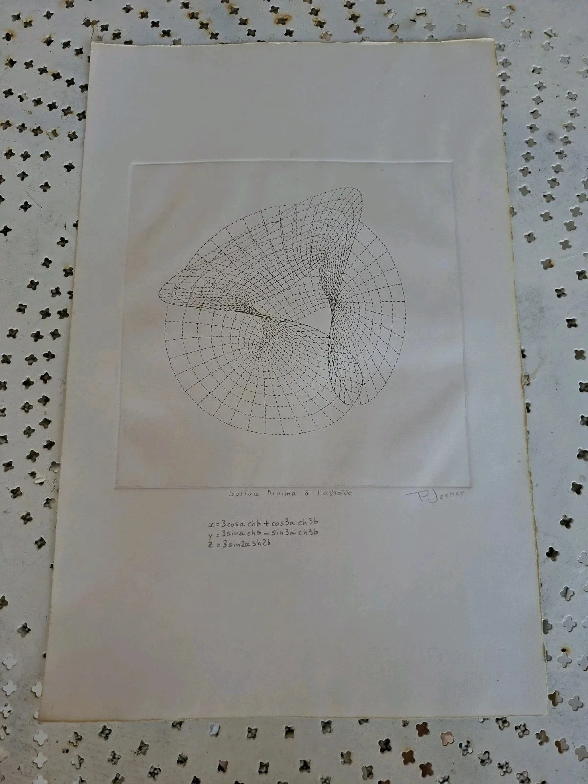 Ruled Surface (lithograph) by Patrice Jeener