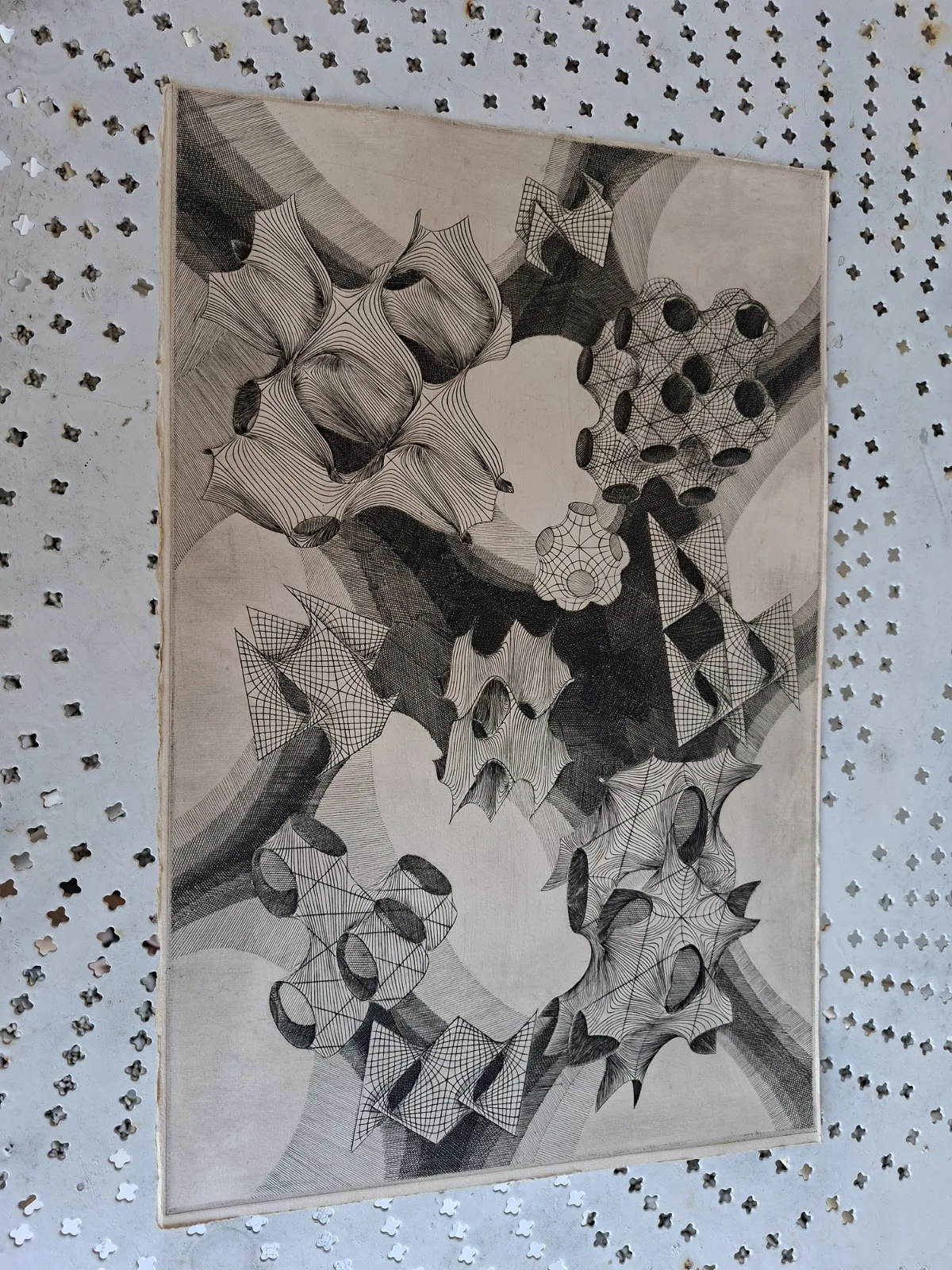 Mathematical Forms (lithograph) by Patrice Jeener