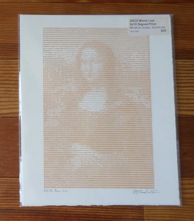 ASCII Mona Lisa by Ted Ollier