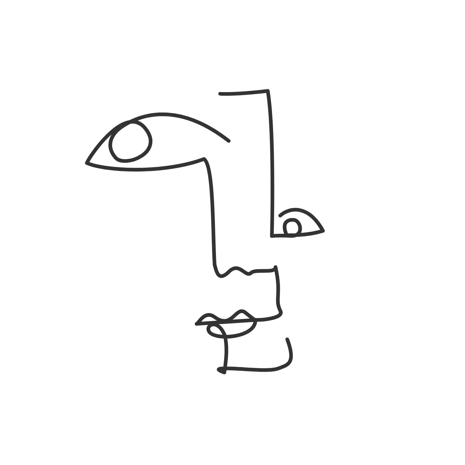 One line faces #41 by Denys Potapov