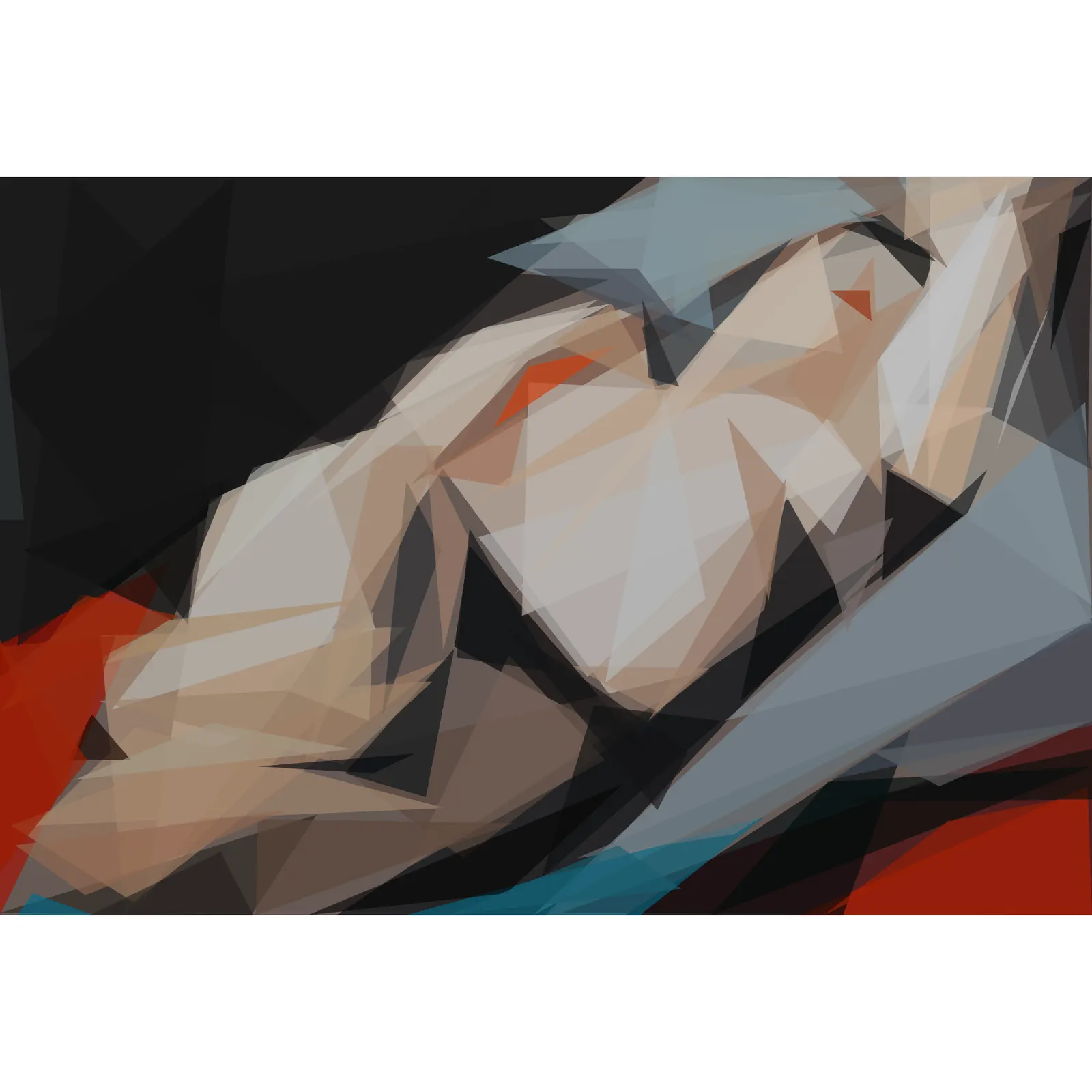 La Belle Rafaela by Tamara de Lempicka in 100 triangles by unknown artist