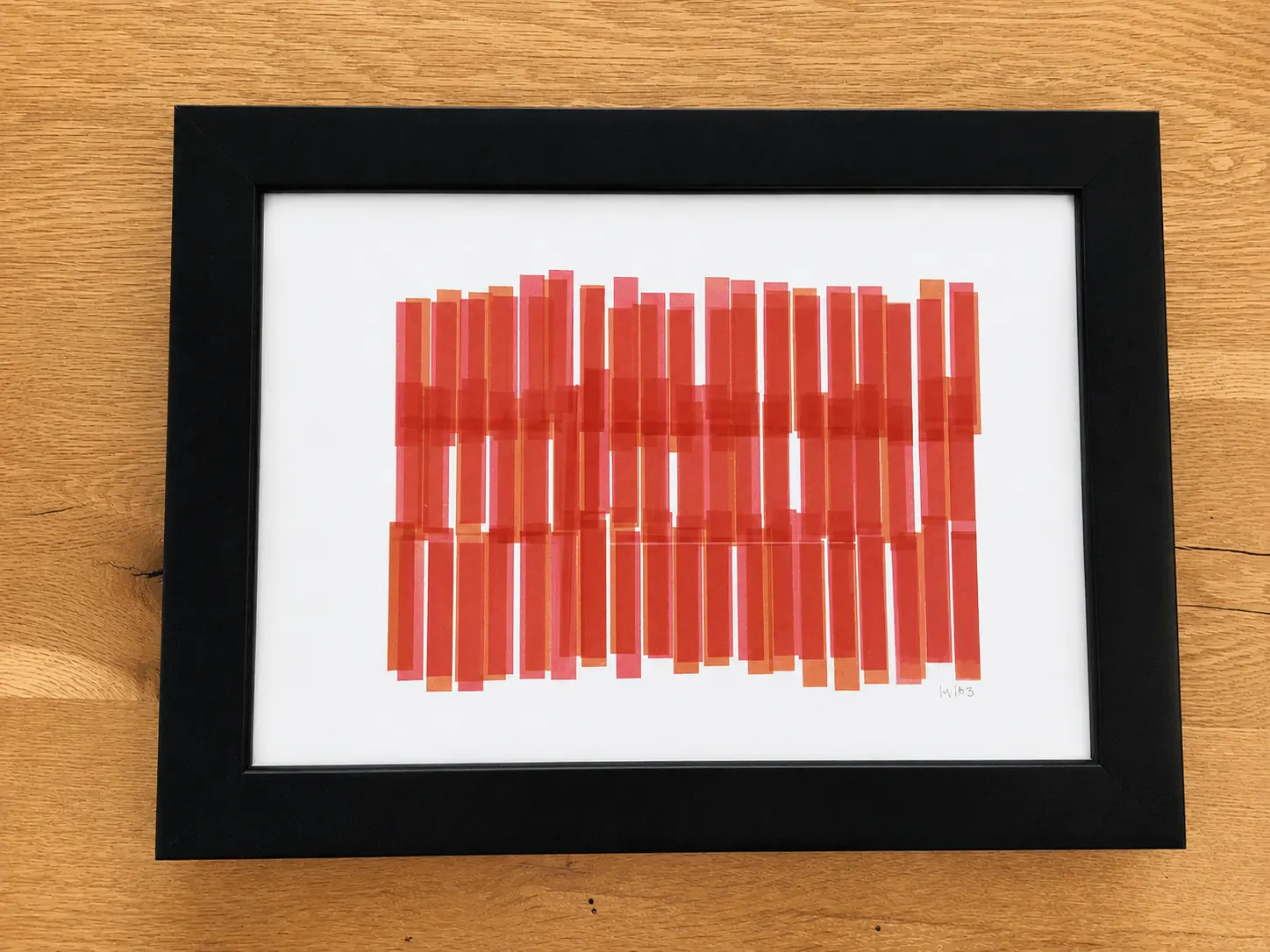 Rectangles (red) by Vera Molnar