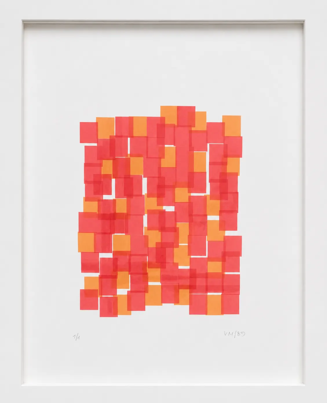 Interstices (oranges-red) 1/1 by Vera Molnar