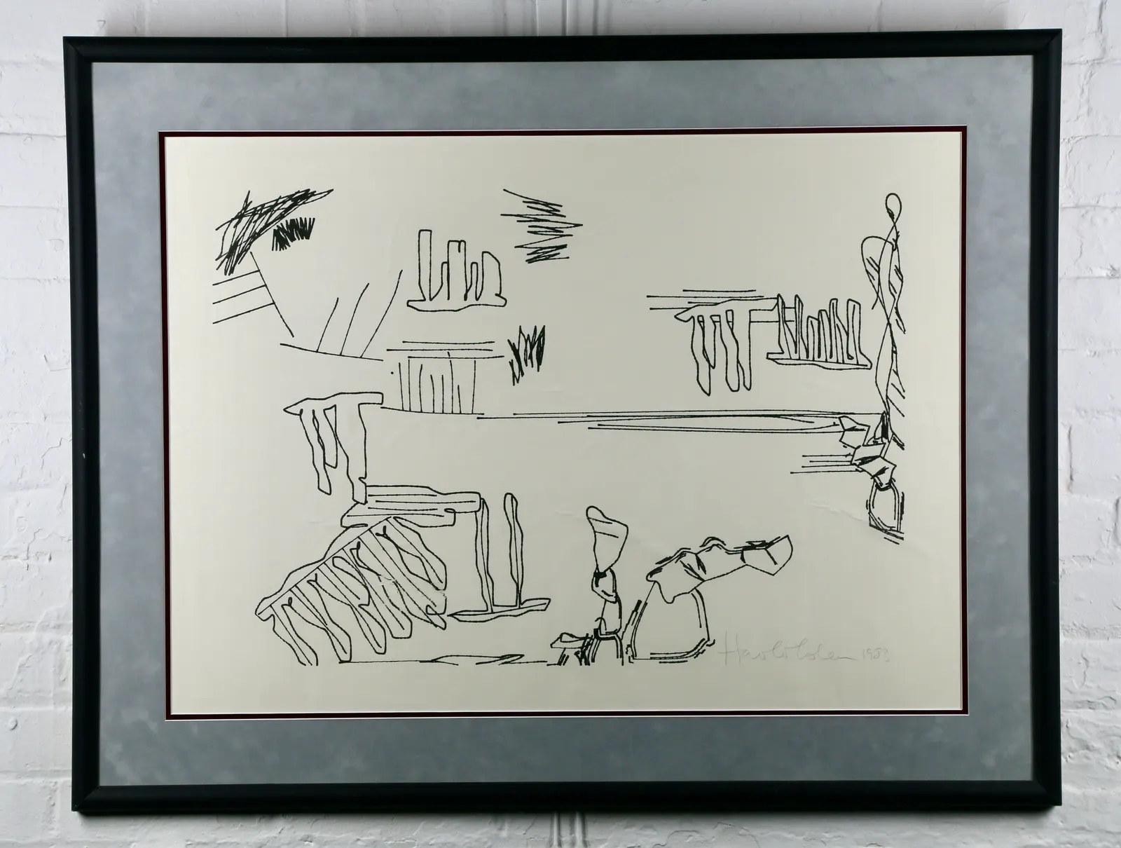 Aaron plotter drawing by Harold Cohen