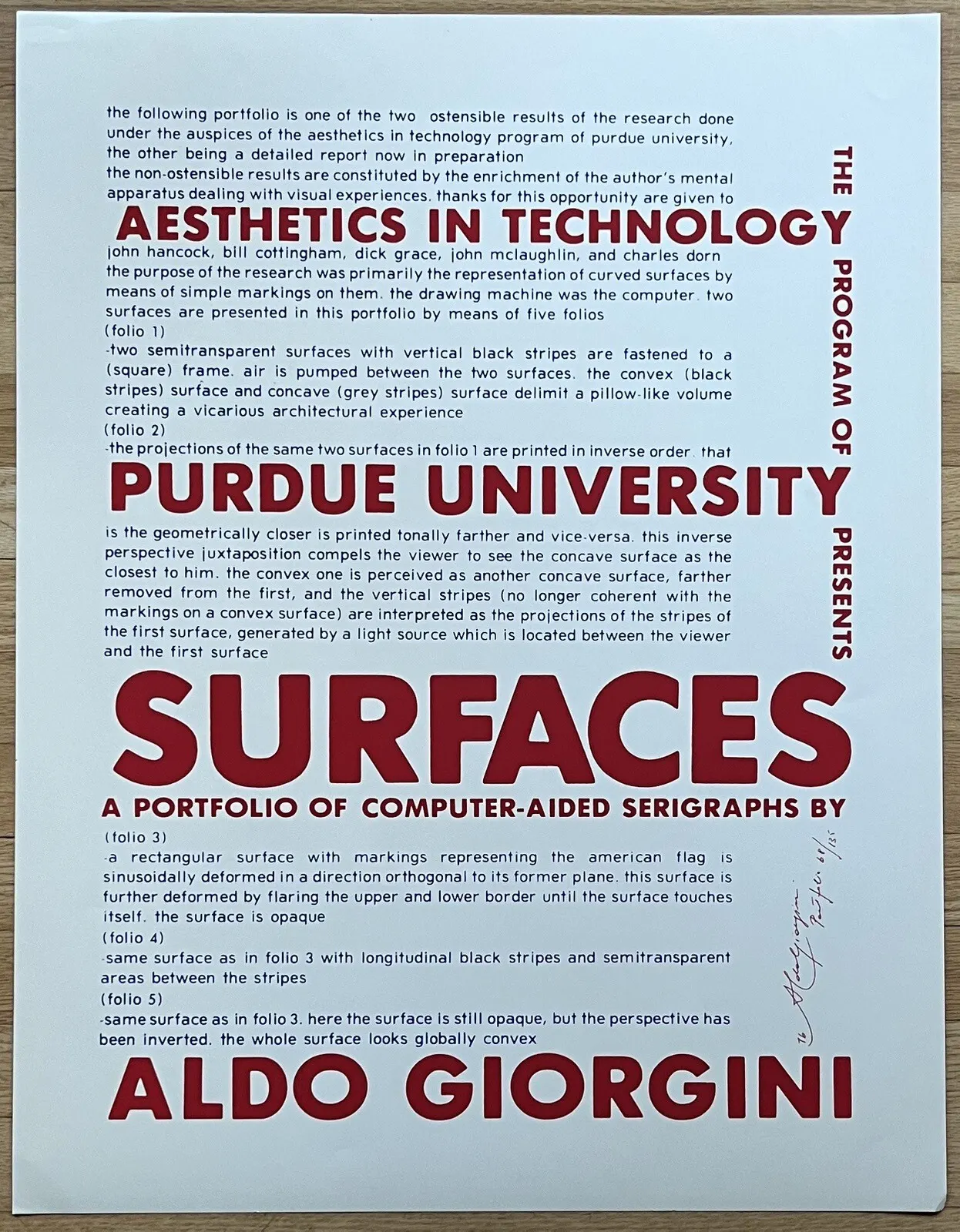 Surfaces: Aesthetics in Technology (Purdue University) by Aldo Giorgini