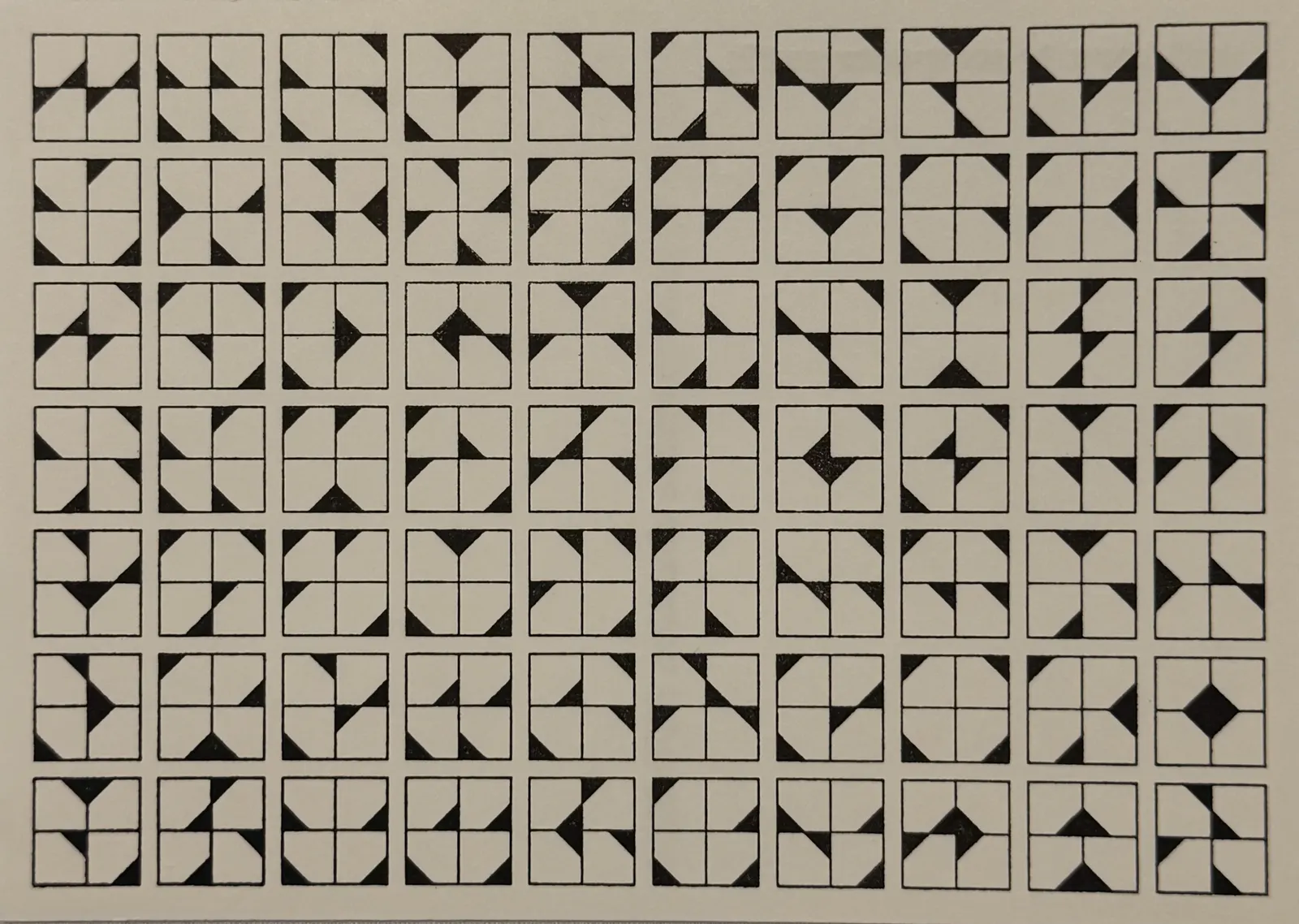 Postcard accompanying 3622 Variationen (Blatt 9 von 55, Variationen 561–630) by Horst Bartnig