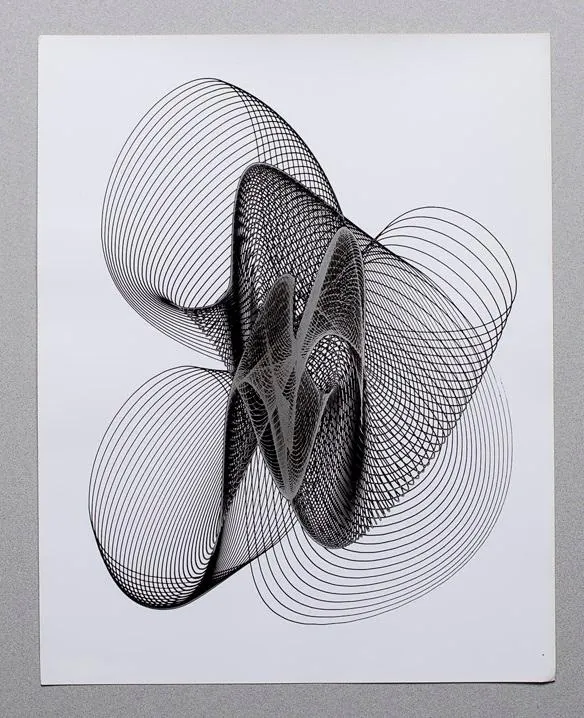 Umflochtenes Grau (Rhythmogramm) by Heinrich Heidersberger