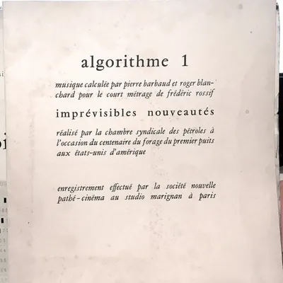 Additional view of Algorithme 1 — Musique extraite du film 'Imprévisibles Nouveautés'
