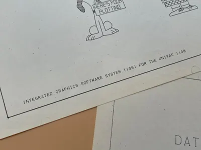 Additional view of Vernacular, 'Here's Your Plotting' UNIVAC 1108 Separator Sheet (Run 113590)